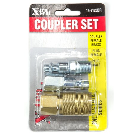 31Orporated 1/4" IND. COUPLER SET, BRASS 15-7120BR